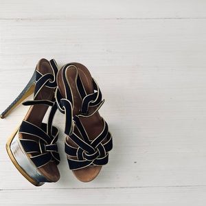 Vintage YSL stylish suede heels